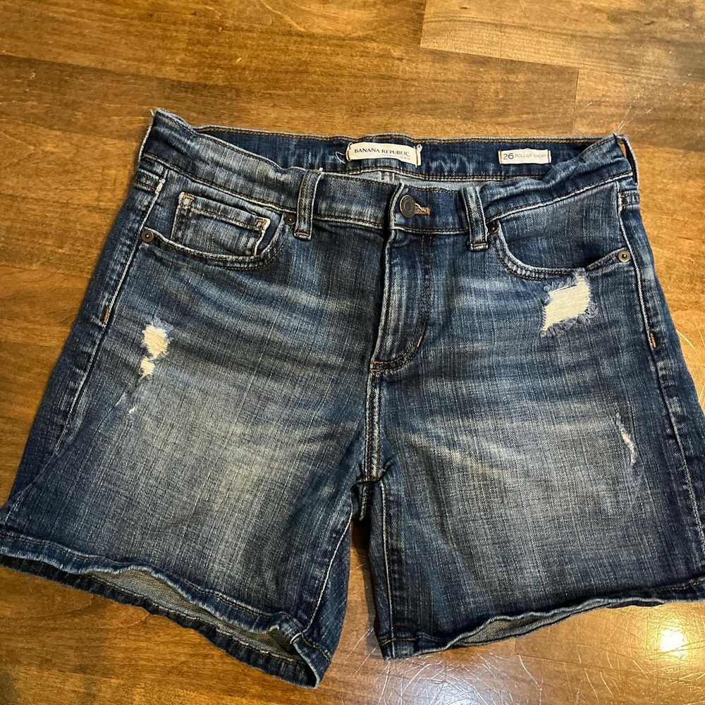 Banana republic denim frayed cottage shorts festival distressed
